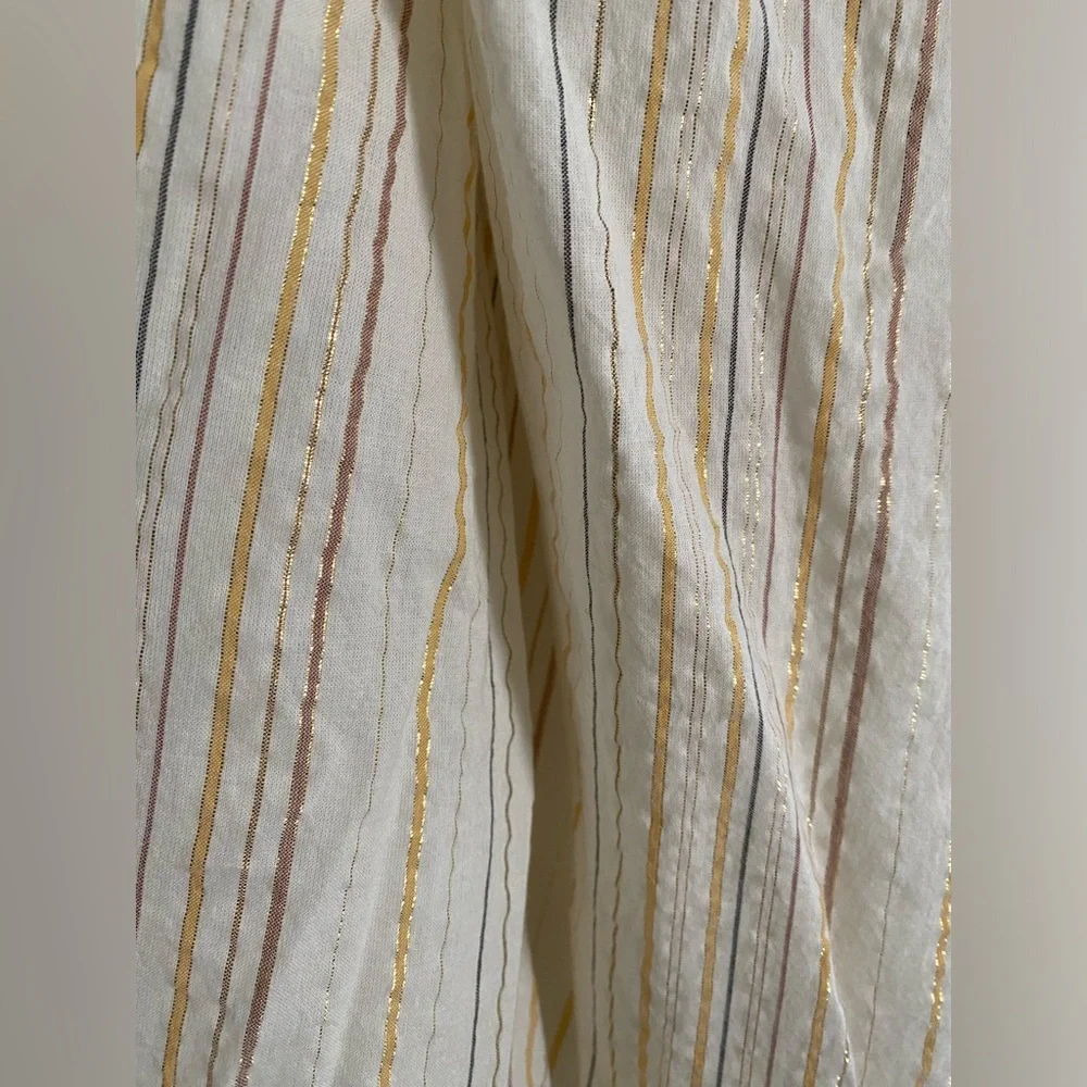 GAP- Match Baby dress sleeveless tiered metallic stripe cotton blend midi dress - Picture 11 of 16